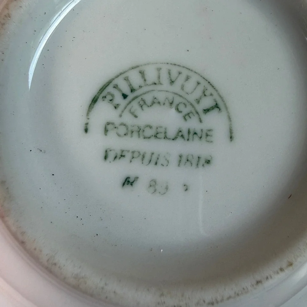 Pillivuyt‎ France Porcelain Destination Paris Trinket Dish Scalloped White Black